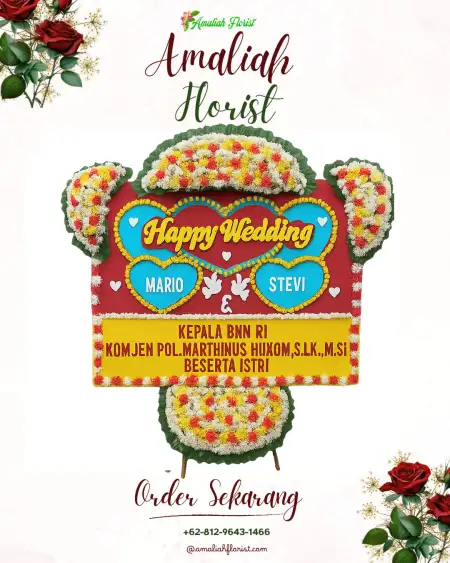 Papan Bunga Pernikahan Sorongan